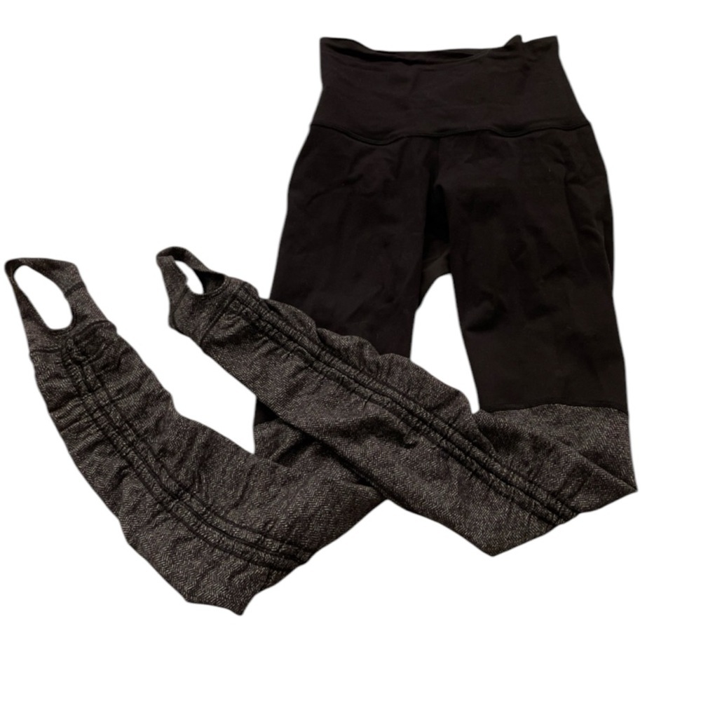 LULULEMON Stirrup Herringbone Naval Blue / Heathered Naval Blue Pants Size 2 - Picture 3 of 9